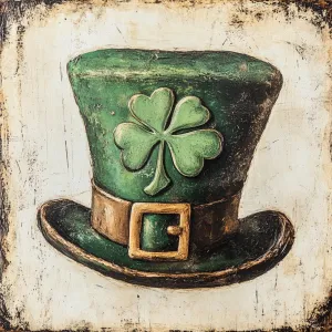 10" x 10" Vintage Leprechaun Hat Sign TTE-101