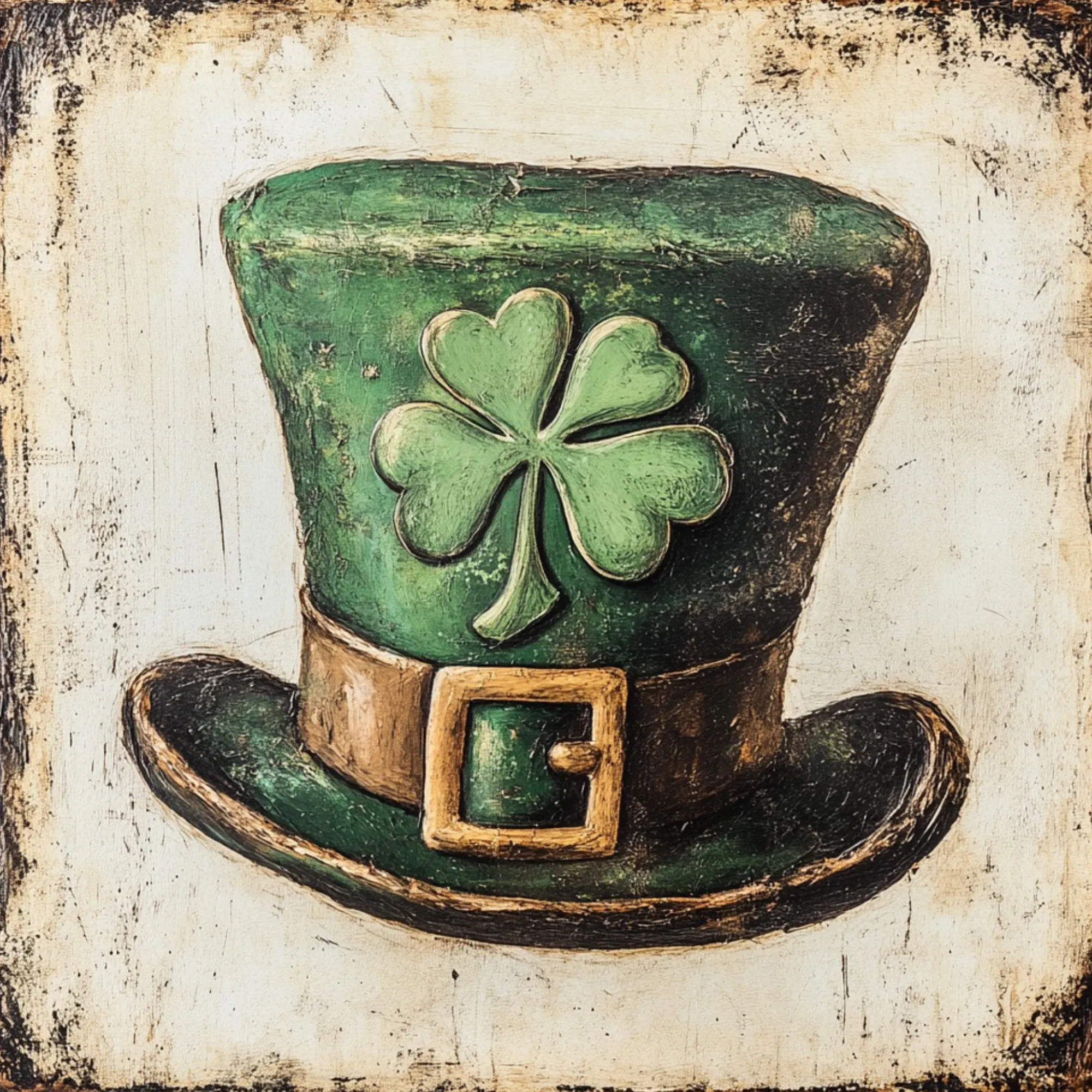 10" x 10" Vintage Leprechaun Hat Sign TTE-101