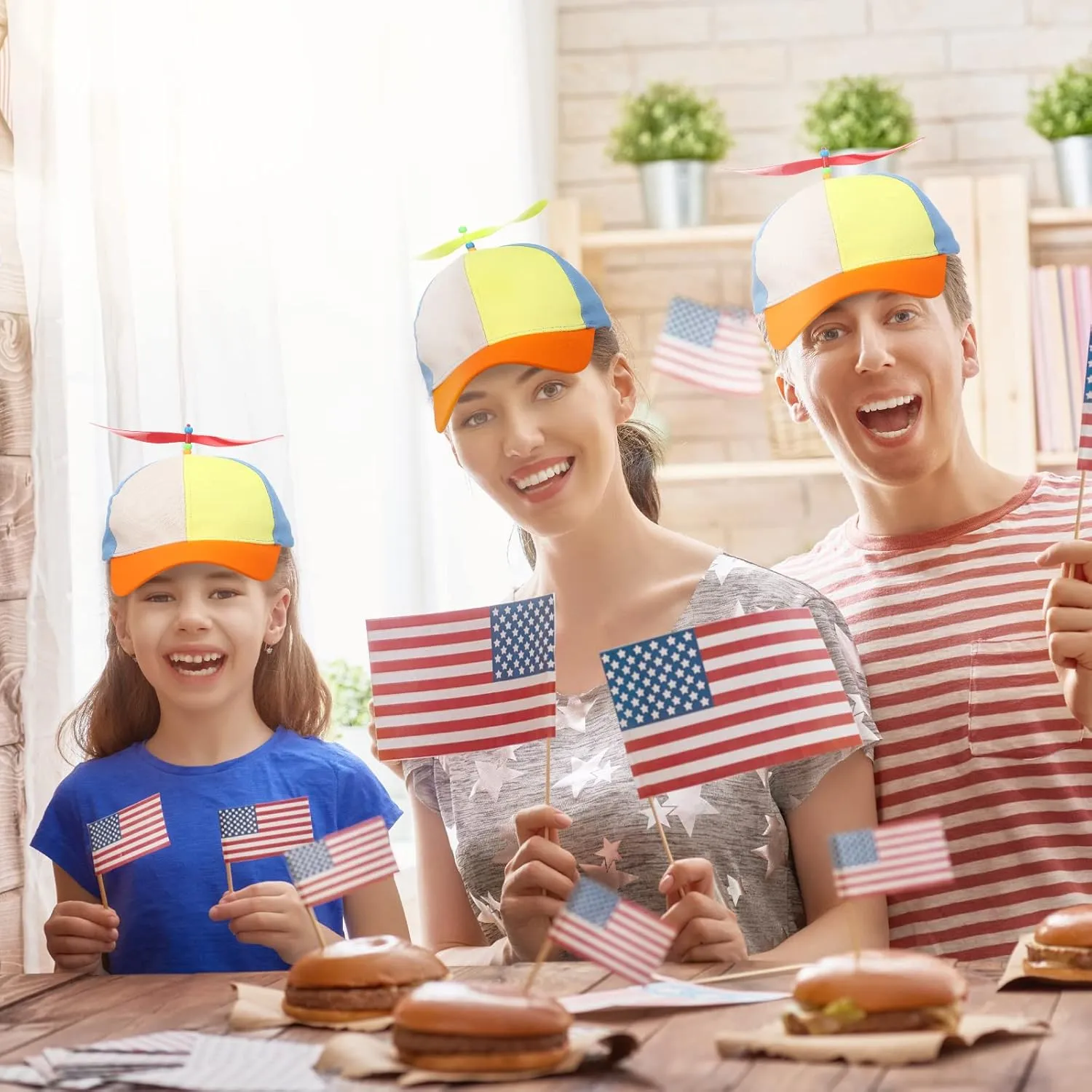 2 Pack Adult Baseball Cap - Brightly Rainbow Color Top Hat with 4 Replaceable Bamboo Dragonflies