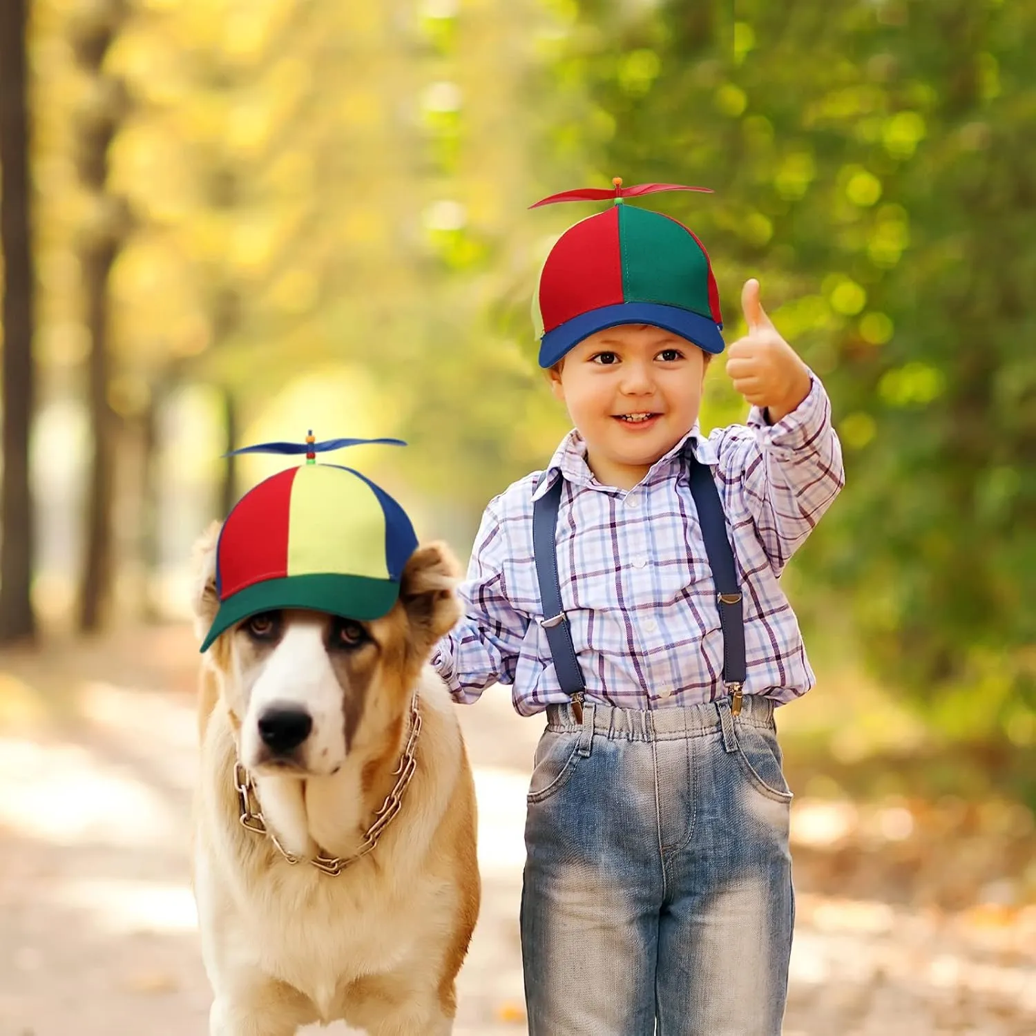 2 Pack Adult Baseball Cap - Brightly Rainbow Color Top Hat with 4 Replaceable Bamboo Dragonflies