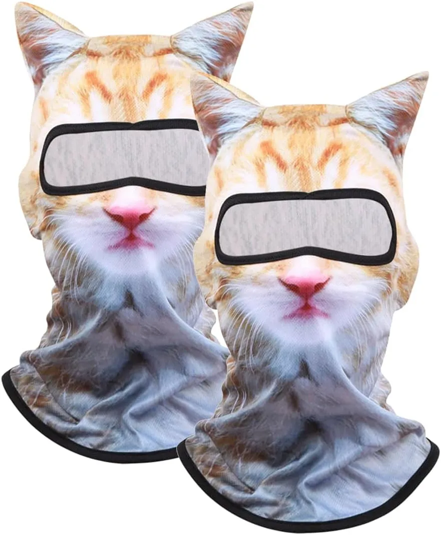 3D Cat Ski Balaclava Sheisty Face Mask with Ears Cute Animal Ski Mask for Music Festivals Raves Party Outdoor Activities