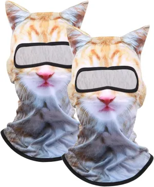 3D Cat Ski Balaclava Sheisty Face Mask with Ears Cute Animal Ski Mask for Music Festivals Raves Party Outdoor Activities