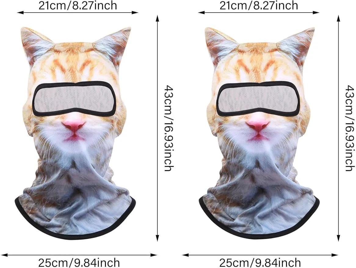 3D Cat Ski Balaclava Sheisty Face Mask with Ears Cute Animal Ski Mask for Music Festivals Raves Party Outdoor Activities