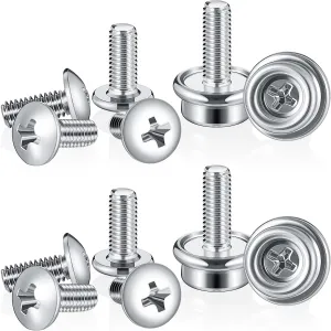 Blulu 12 Pcs Football Helmet Repair Kit Stainless Steel Helmet Mask Screw Kit with 4 Pcs 12mm Screws and 8 Pcs 10mm Screws Hockey Helmet Screws Facemask Hardware Kit for Youth Football Hockey Helmet