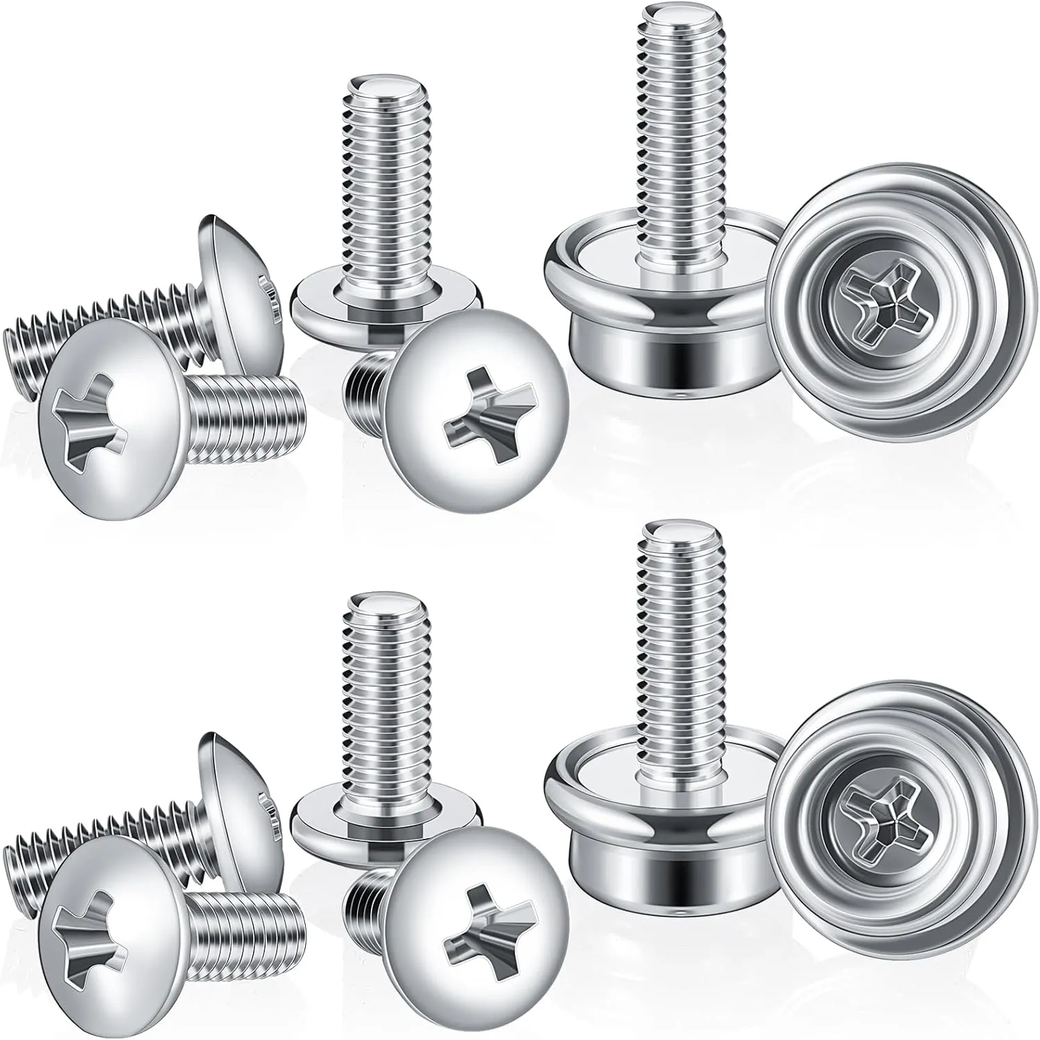 Blulu 12 Pcs Football Helmet Repair Kit Stainless Steel Helmet Mask Screw Kit with 4 Pcs 12mm Screws and 8 Pcs 10mm Screws Hockey Helmet Screws Facemask Hardware Kit for Youth Football Hockey Helmet