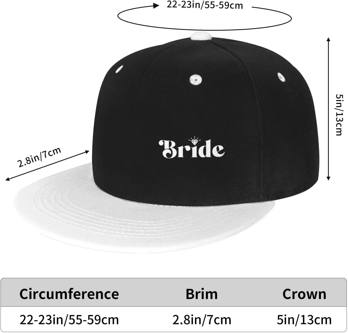 Bride Hat Funny Snapback Flat Brim Bill Hip Hop Baseball Cap Women Men Gift