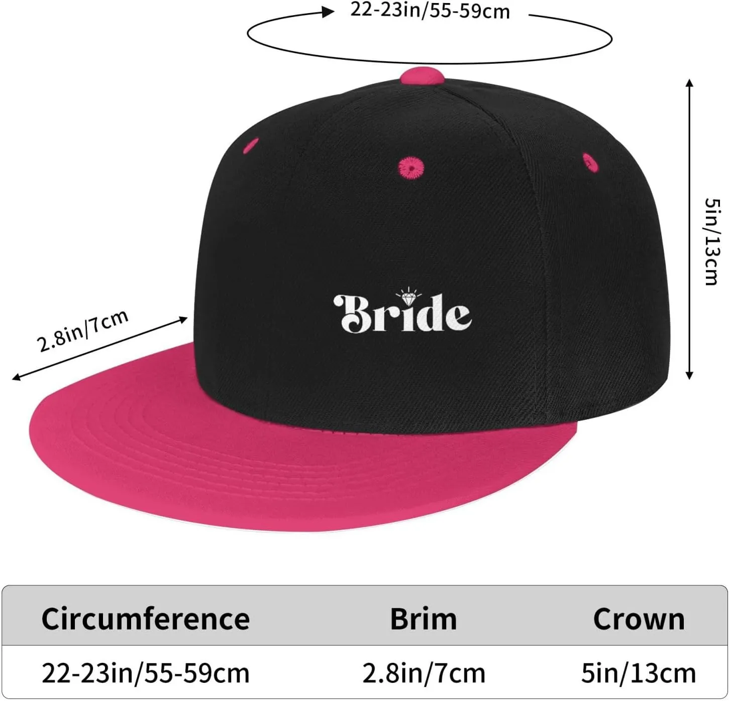 Bride Hat Funny Snapback Flat Brim Bill Hip Hop Baseball Cap Women Men Gift