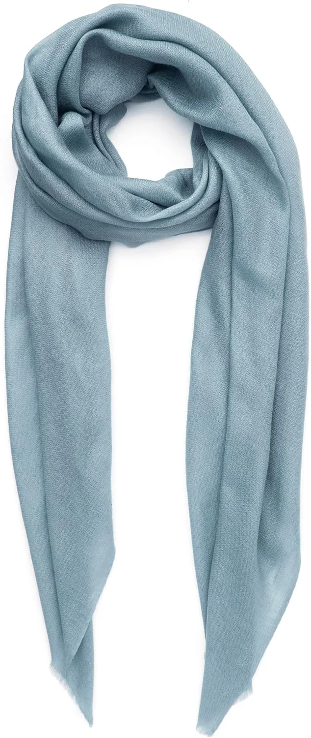 Cashmere Scarf Made in Kashmir (Gift Pack) Merino Wool Silk Cashmere Large Superfine Pashmina Unisex