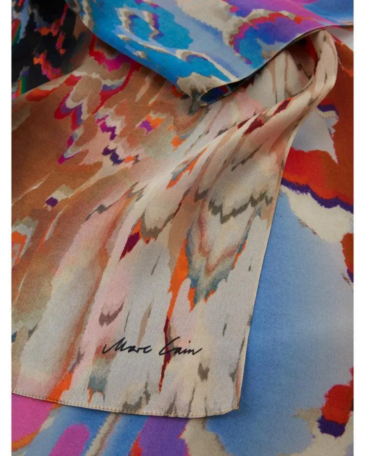 Colorful Print Silk Scarf