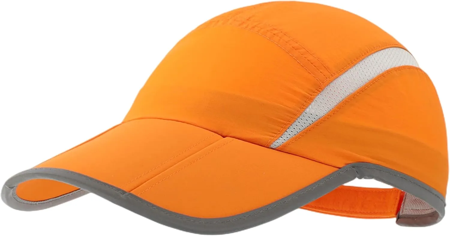Connectyle Foldable Mesh Sports Cap with Reflective Stripe Breathable Sun Runner Cap