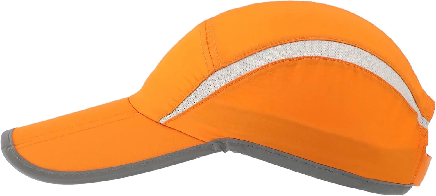 Connectyle Foldable Mesh Sports Cap with Reflective Stripe Breathable Sun Runner Cap