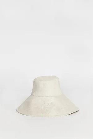 DIANA NATURAL LINEN WIDE BRIM HAT