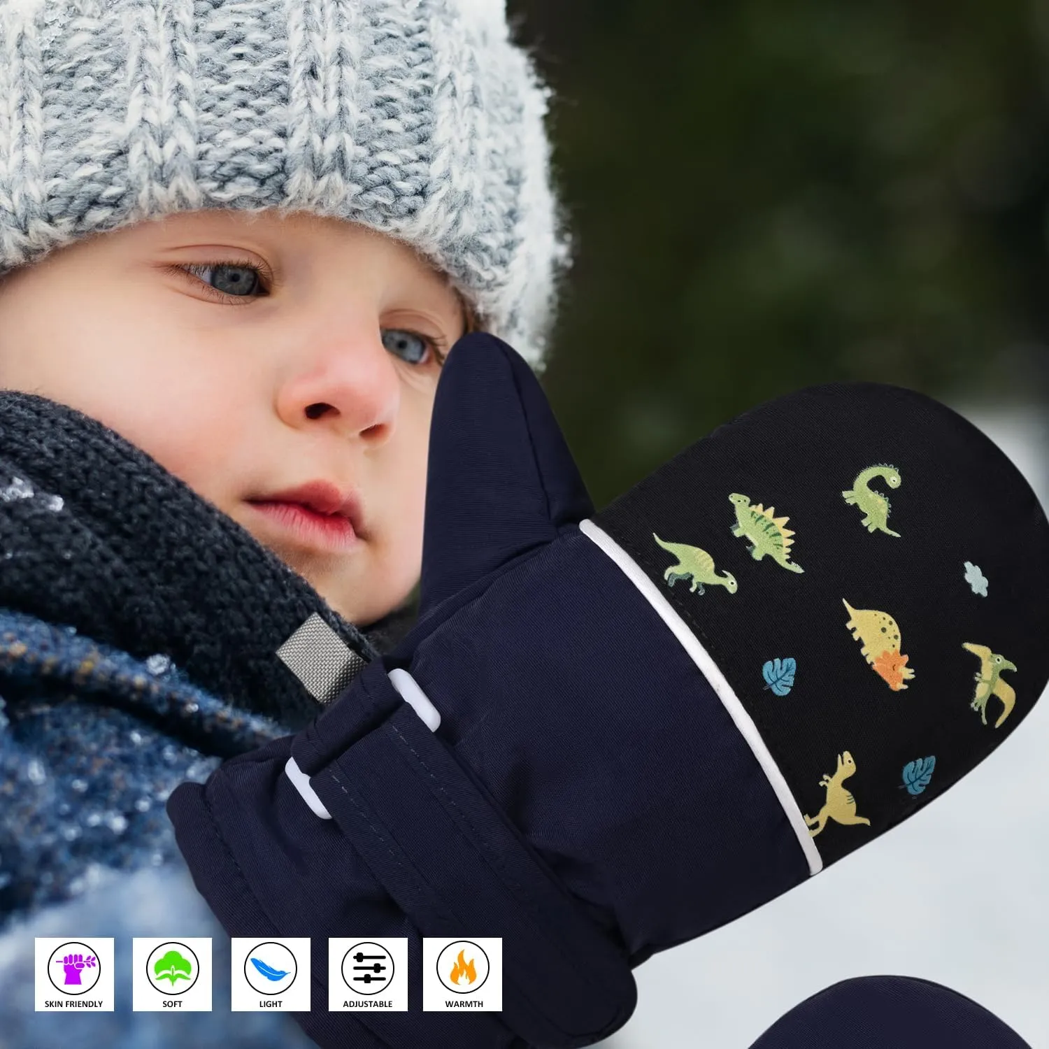 Fleece Lined Mittens for Baby Boys Girls,Infant Baby Toddler Little Kids Winter Gloves Mittens for Children
