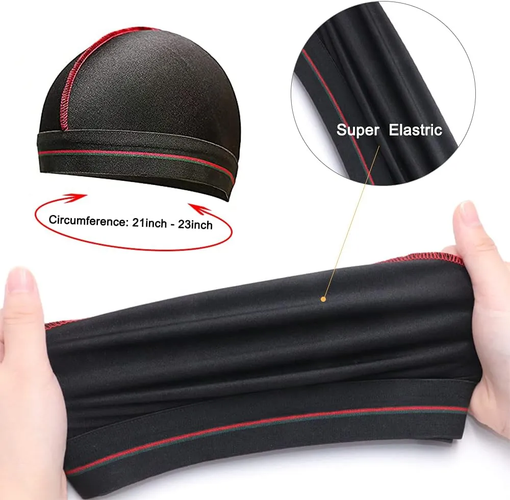 ForceWave 3 Pieces Silky Durags and 1 Wave Cap Pack for Men Waves, Moisture-Tech Fabric Satin Du-Rag