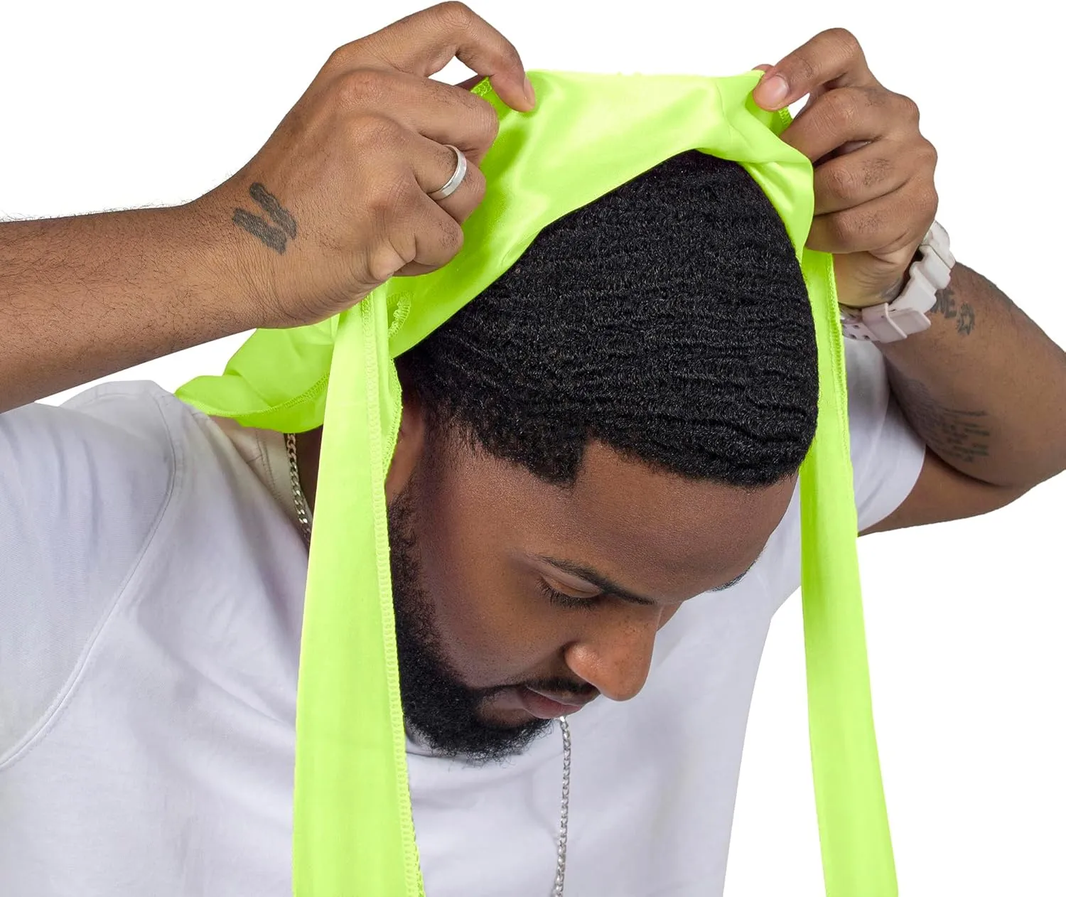 ForceWave 3 Pieces Silky Durags and 1 Wave Cap Pack for Men Waves, Moisture-Tech Fabric Satin Du-Rag