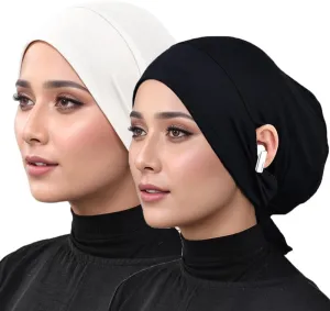 Hijab Undercaps Slouchy Beanies Cap Soft Hijab Caps Under Scarf for Women Muslim Jersey Inner Beain-Cap
