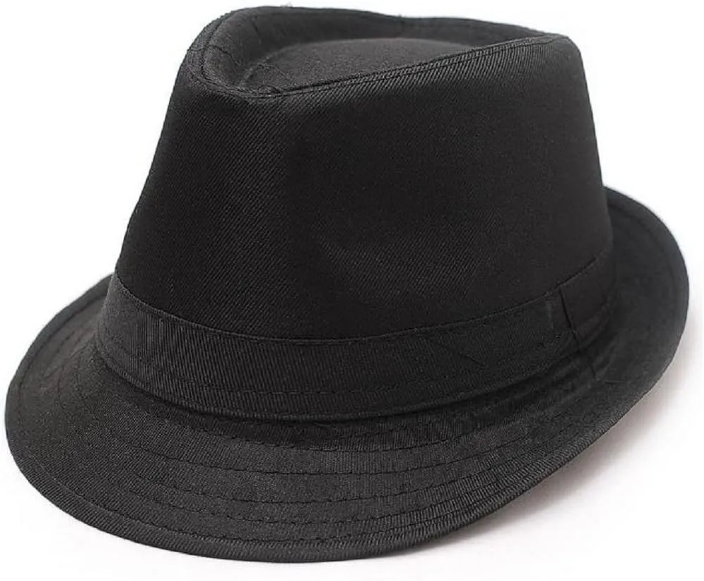 Hooyi Baby Boy Girl Fedora Jazz Hat Plaid Pot Cap (Black)
