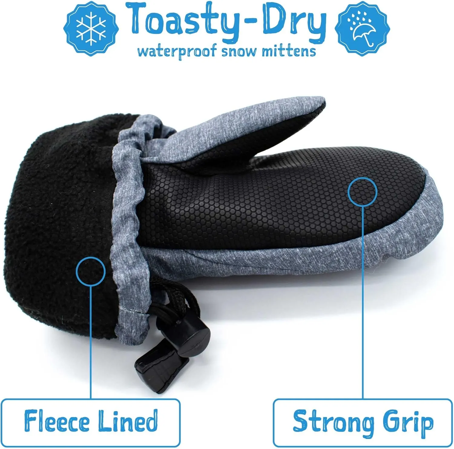 JAN & JUL Mittens for Baby Toddler Kids, Waterproof Winter Gloves for Boys