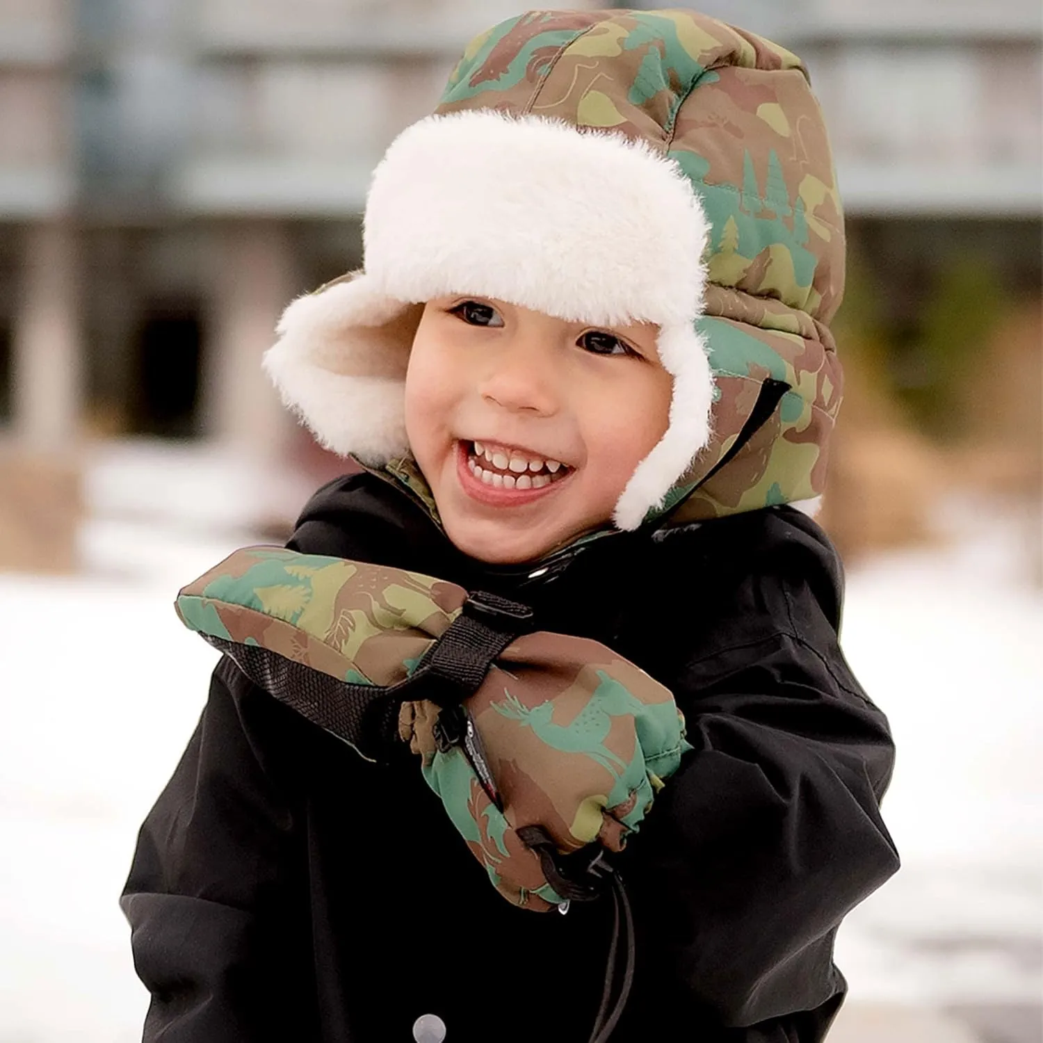 JAN & JUL Mittens for Baby Toddler Kids, Waterproof Winter Gloves for Boys