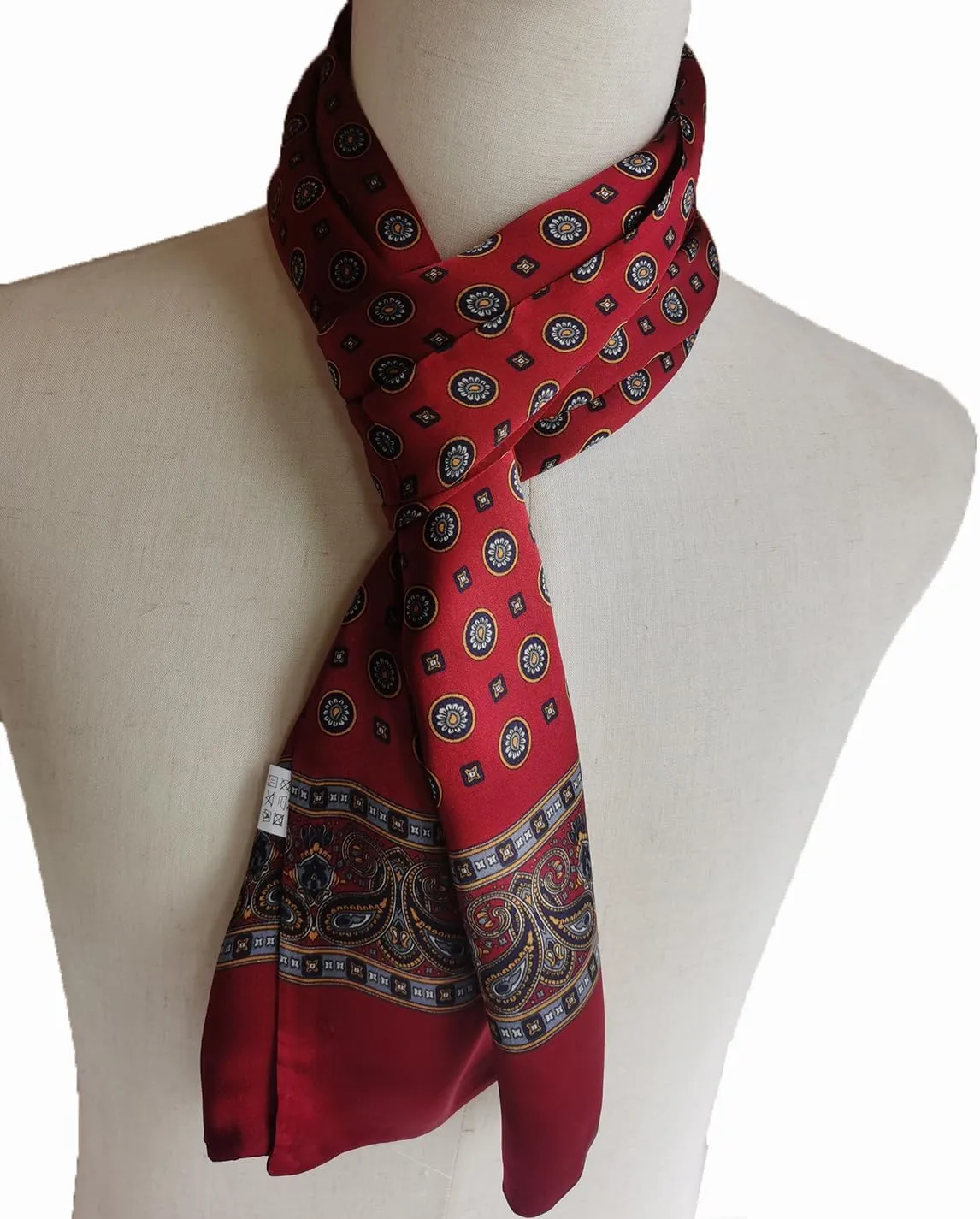 Mens 100 Silk Scarf Double Layers Fashion Wrap Neckerchief Formal Business Casual Party