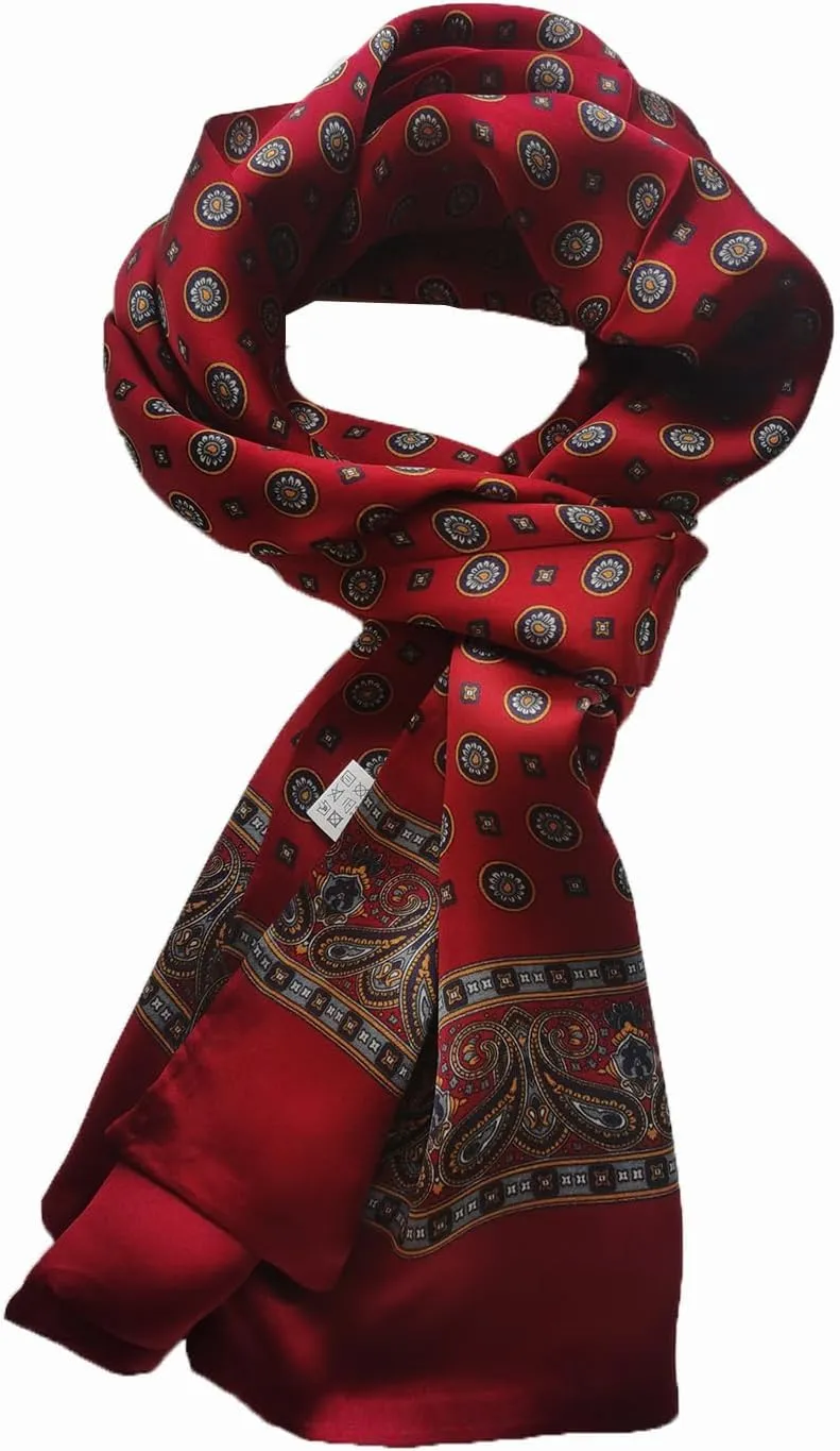 Mens 100 Silk Scarf Double Layers Fashion Wrap Neckerchief Formal Business Casual Party