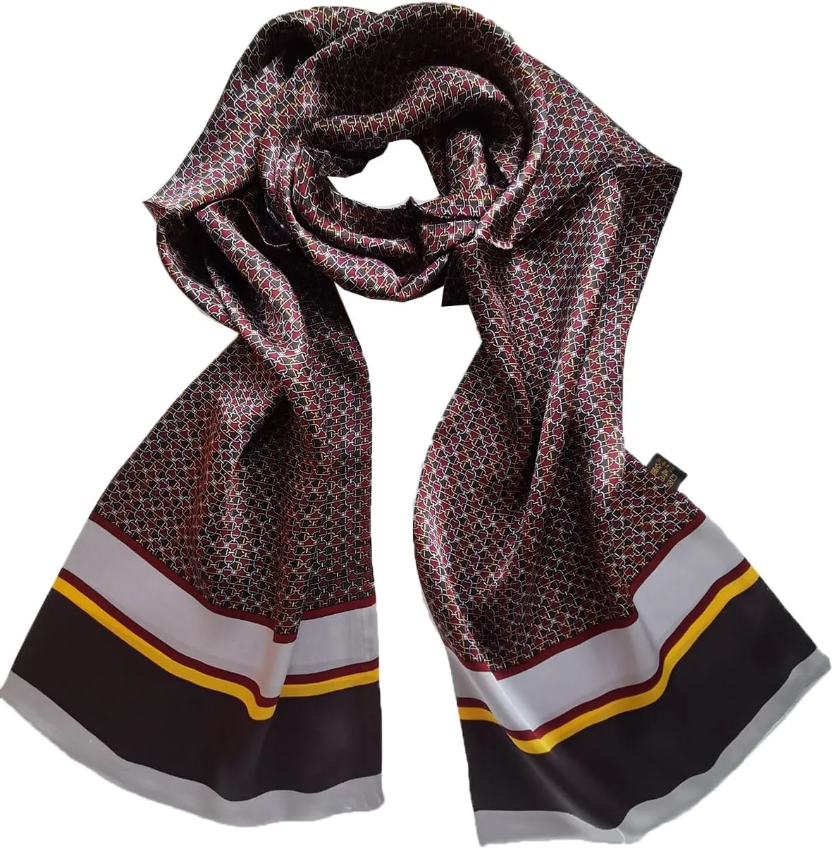 Mens 100 Silk Scarf Double Layers Fashion Wrap Neckerchief Formal Business Casual Party
