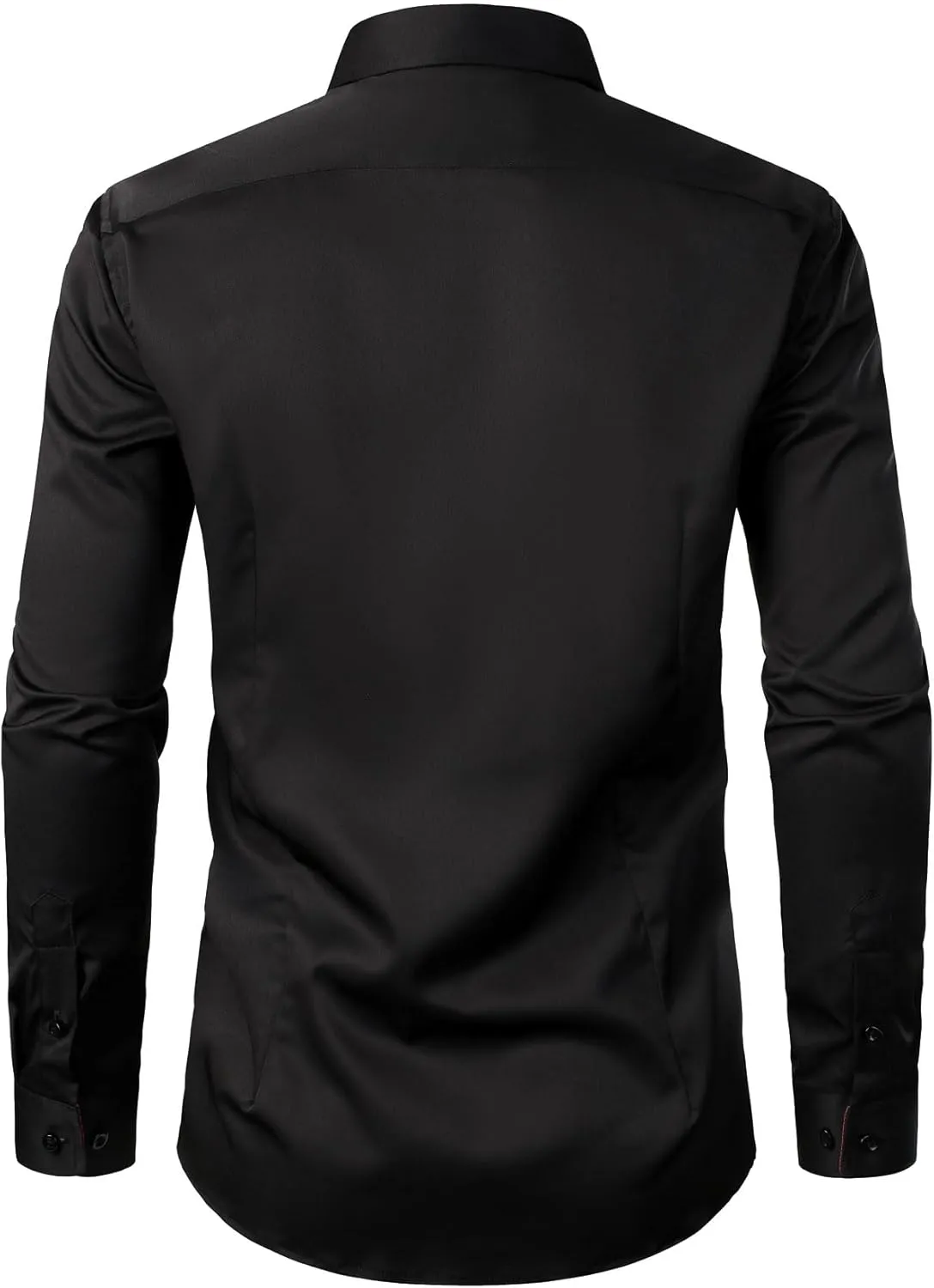 Men's Stretch Multi-Use Long Sleeve Dress Shirts Party Prom Wedding Shirts with Slight Sheen