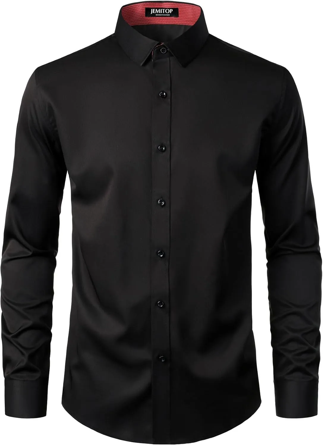 Men's Stretch Multi-Use Long Sleeve Dress Shirts Party Prom Wedding Shirts with Slight Sheen