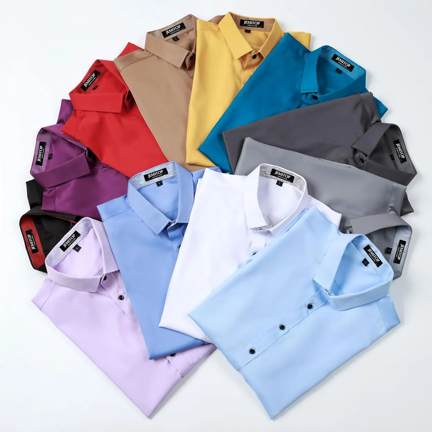 Men's Stretch Multi-Use Long Sleeve Dress Shirts Party Prom Wedding Shirts with Slight Sheen