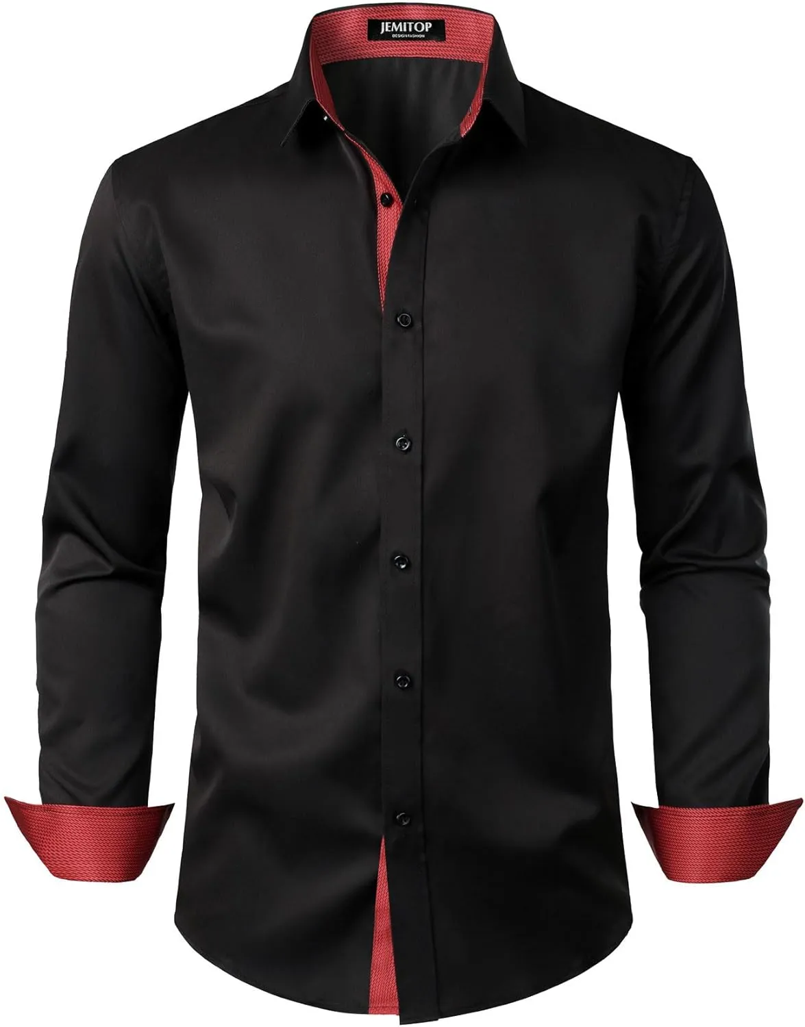 Men's Stretch Multi-Use Long Sleeve Dress Shirts Party Prom Wedding Shirts with Slight Sheen