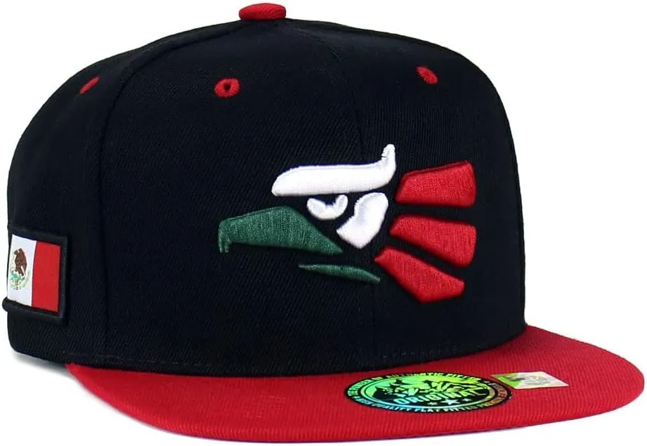 Mexican Mexico Hat Hecho En Mexico Eagle Aguila Snapback Flat Bill Baseball Cap