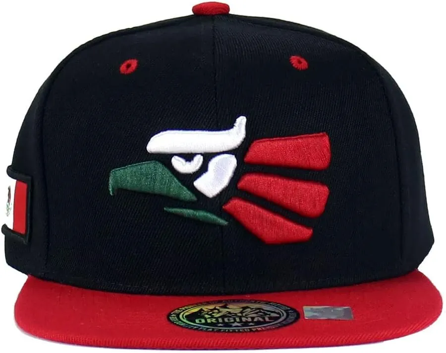 Mexican Mexico Hat Hecho En Mexico Eagle Aguila Snapback Flat Bill Baseball Cap