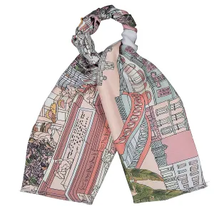 Milan pink beige tie scarf