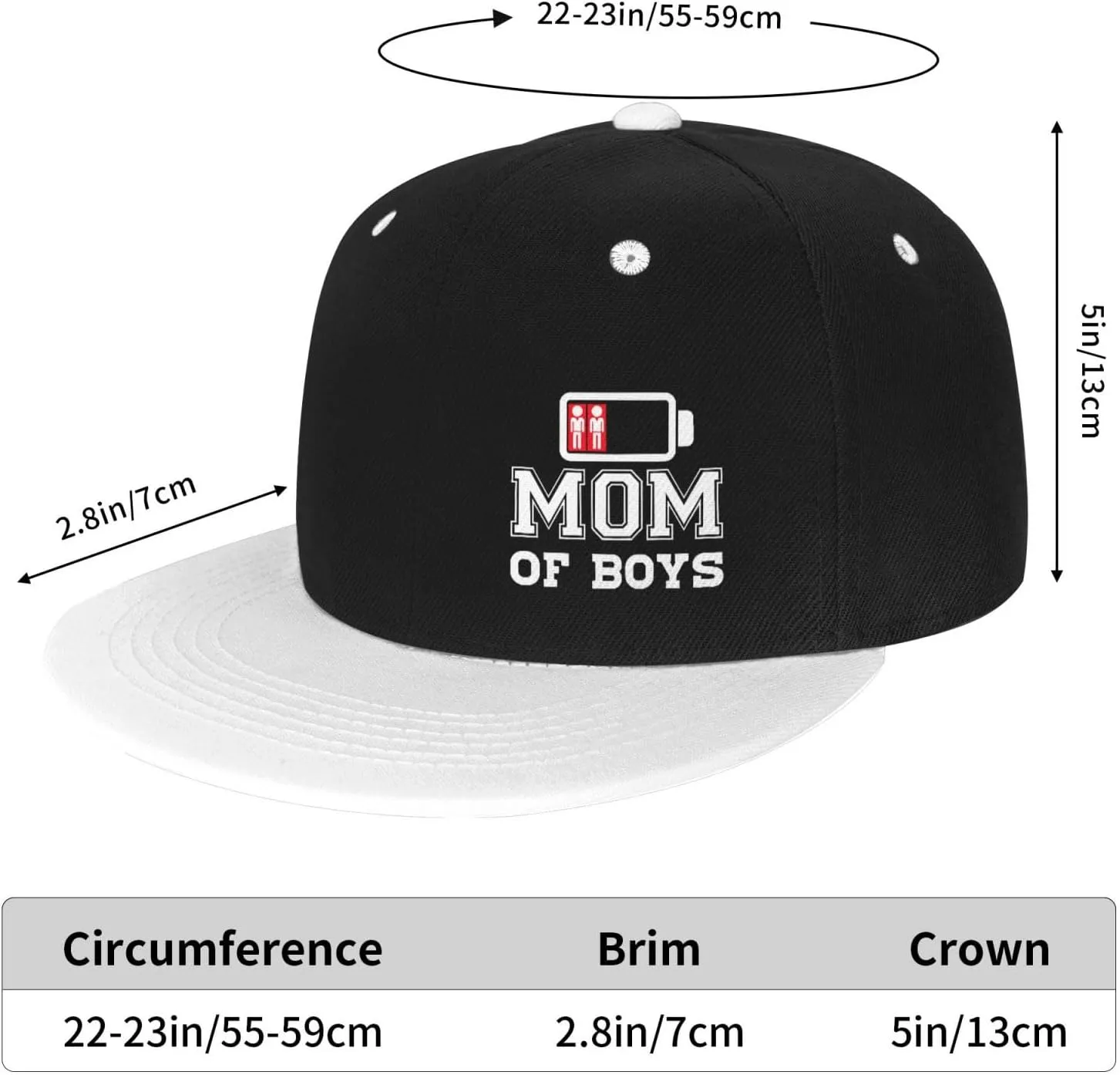Mom of Boys Hat Funny Snapback Flat Brim Bill Hip Hop Baseball Cap Women Men Gift