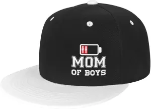 Mom of Boys Hat Funny Snapback Flat Brim Bill Hip Hop Baseball Cap Women Men Gift