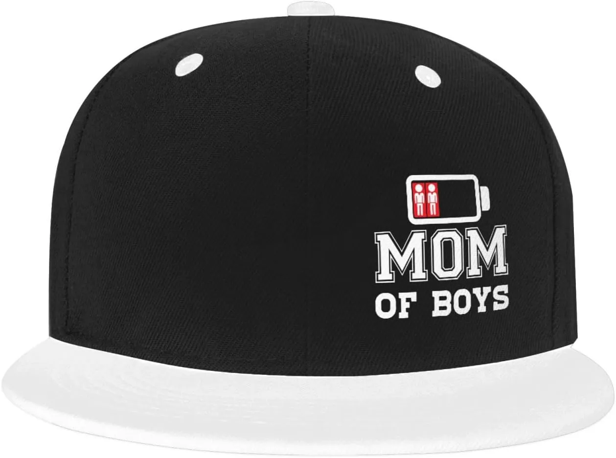 Mom of Boys Hat Funny Snapback Flat Brim Bill Hip Hop Baseball Cap Women Men Gift