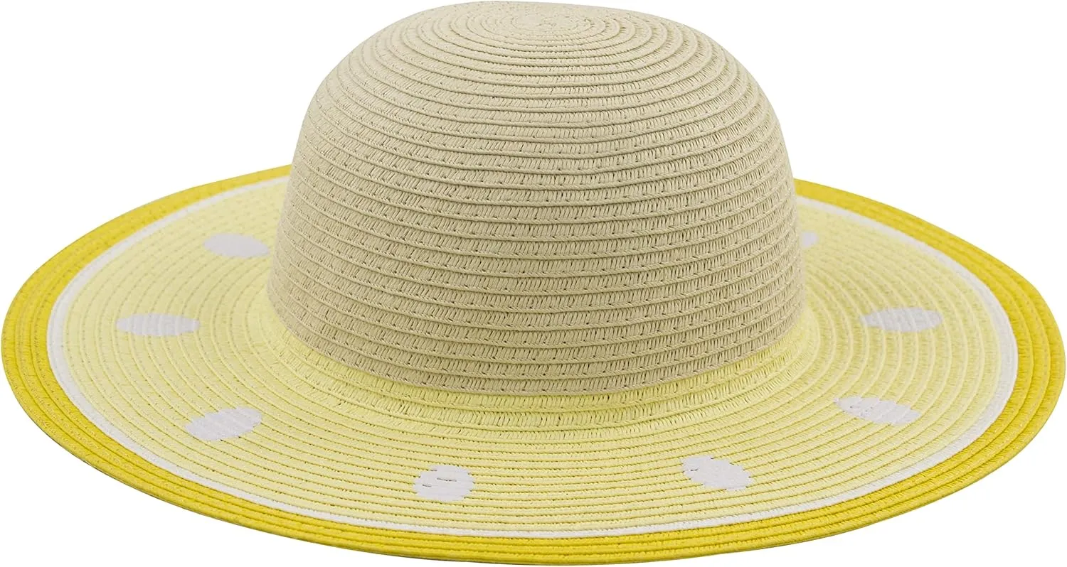 Muryobao Girl Kids Summer Straw Wide Brim Floppy Beach Sun Hat