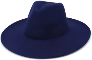 Navy Blue Wide Brim Fedora