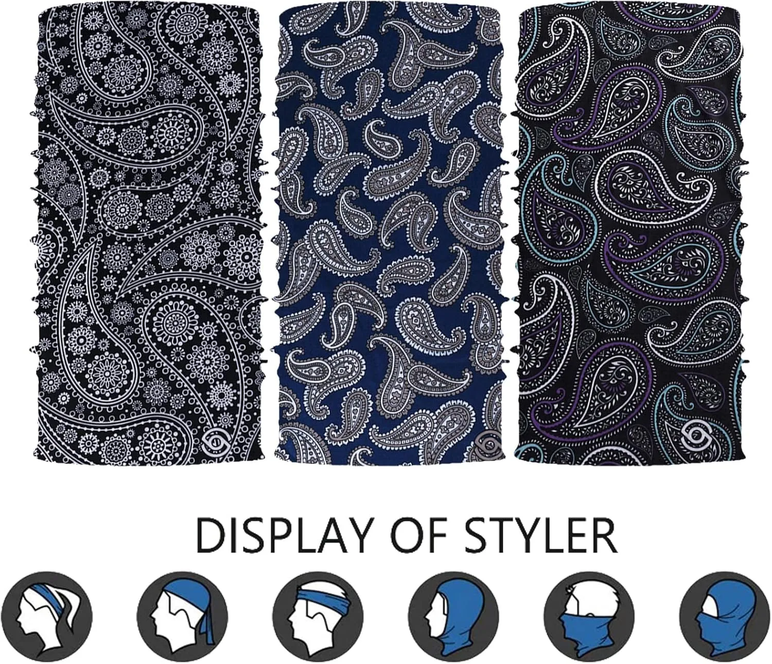 Neck Gaiter Mask Face Scarf Bandana Tube Cover Headwear Balaclava Headband Headwrap for Men and Women