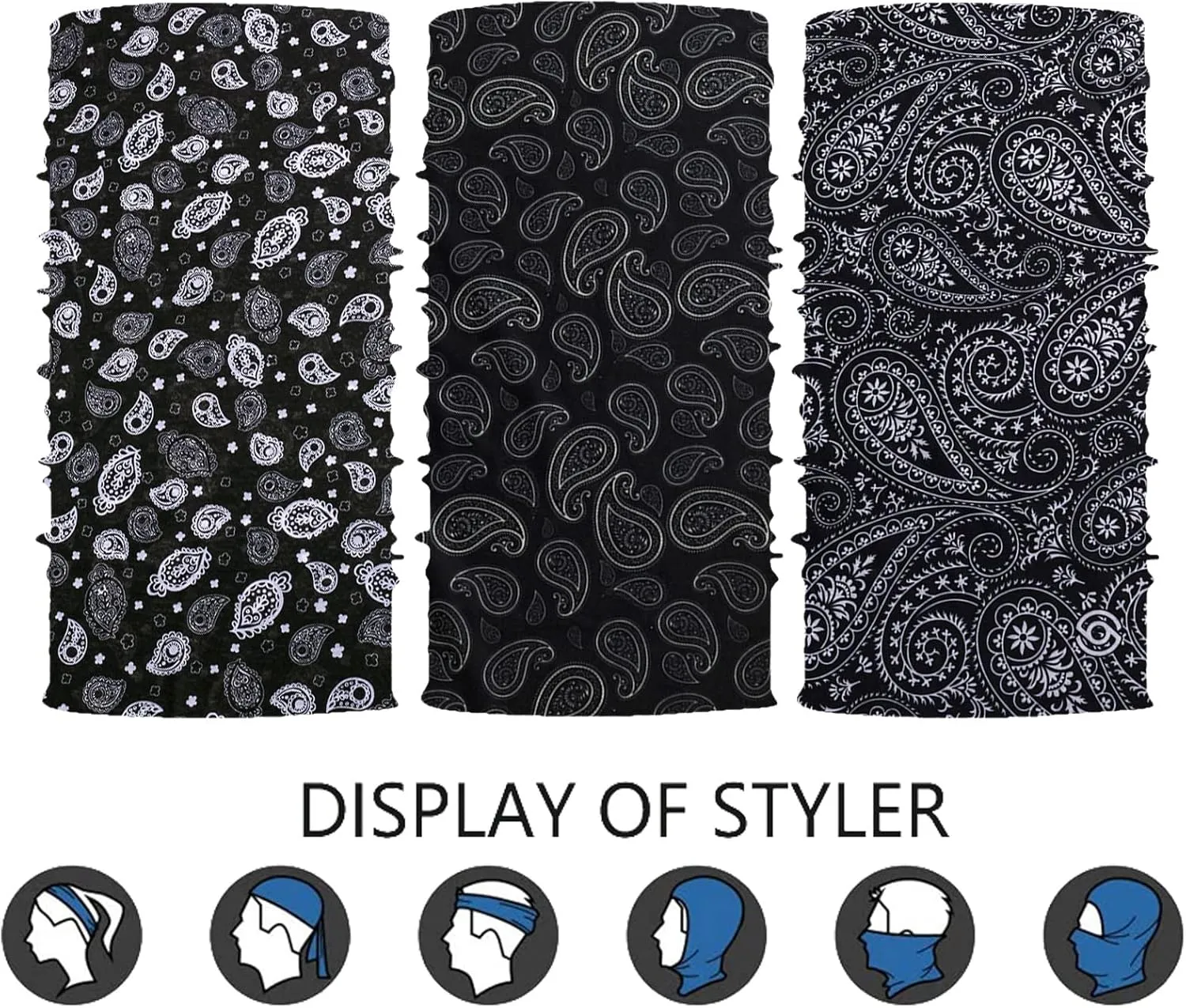 Neck Gaiter Mask Face Scarf Bandana Tube Cover Headwear Balaclava Headband Headwrap for Men and Women