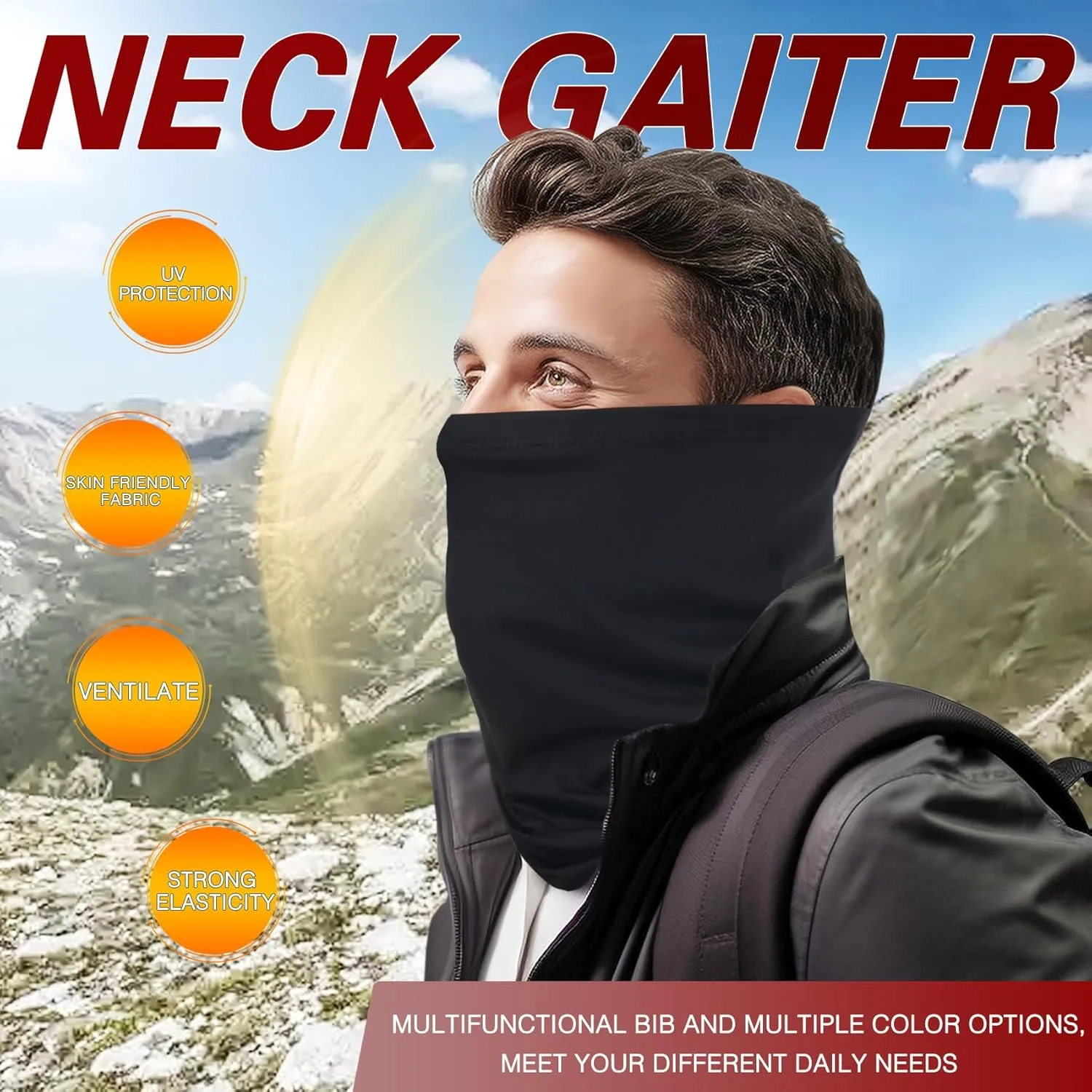 Neck Gaiter Scarf for Men and Women Face Mask Ski Balaclava Cover Breathable Bandana UV Protection