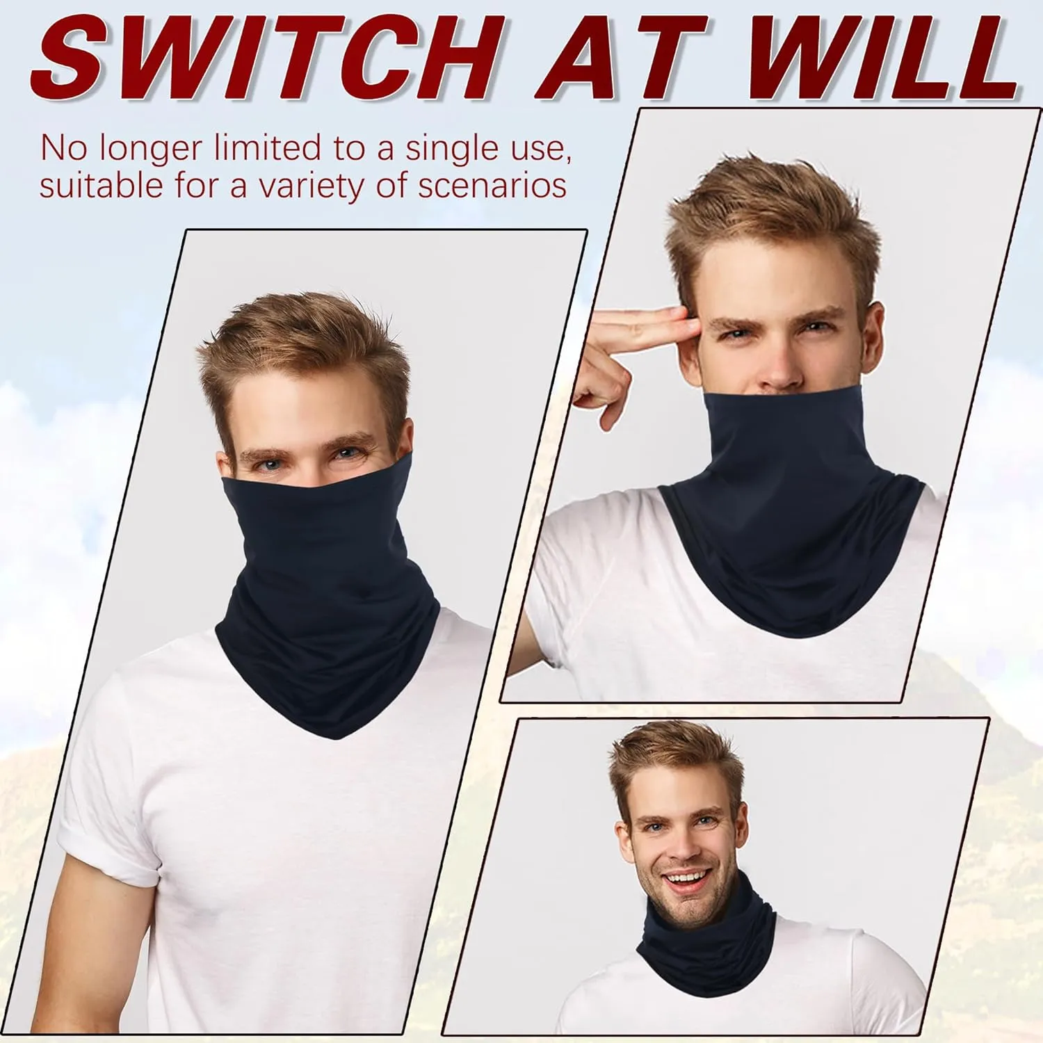 Neck Gaiter Scarf for Men and Women Face Mask Ski Balaclava Cover Breathable Bandana UV Protection