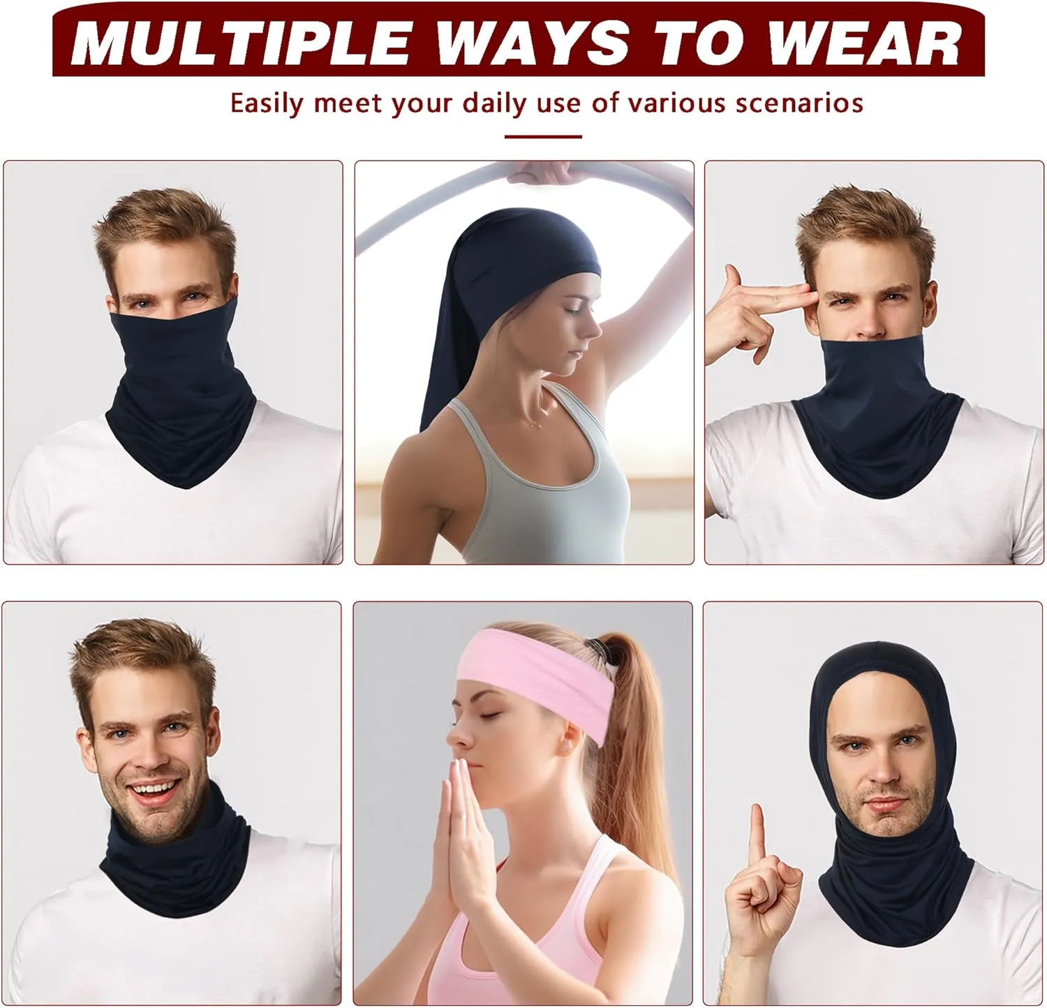 Neck Gaiter Scarf for Men and Women Face Mask Ski Balaclava Cover Breathable Bandana UV Protection
