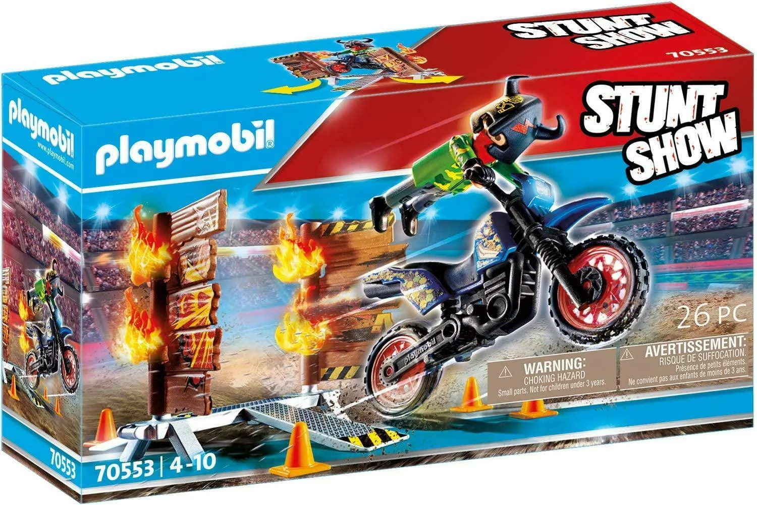 Playmobil 70553 Stunt Show MotoRCross Fiery Wall