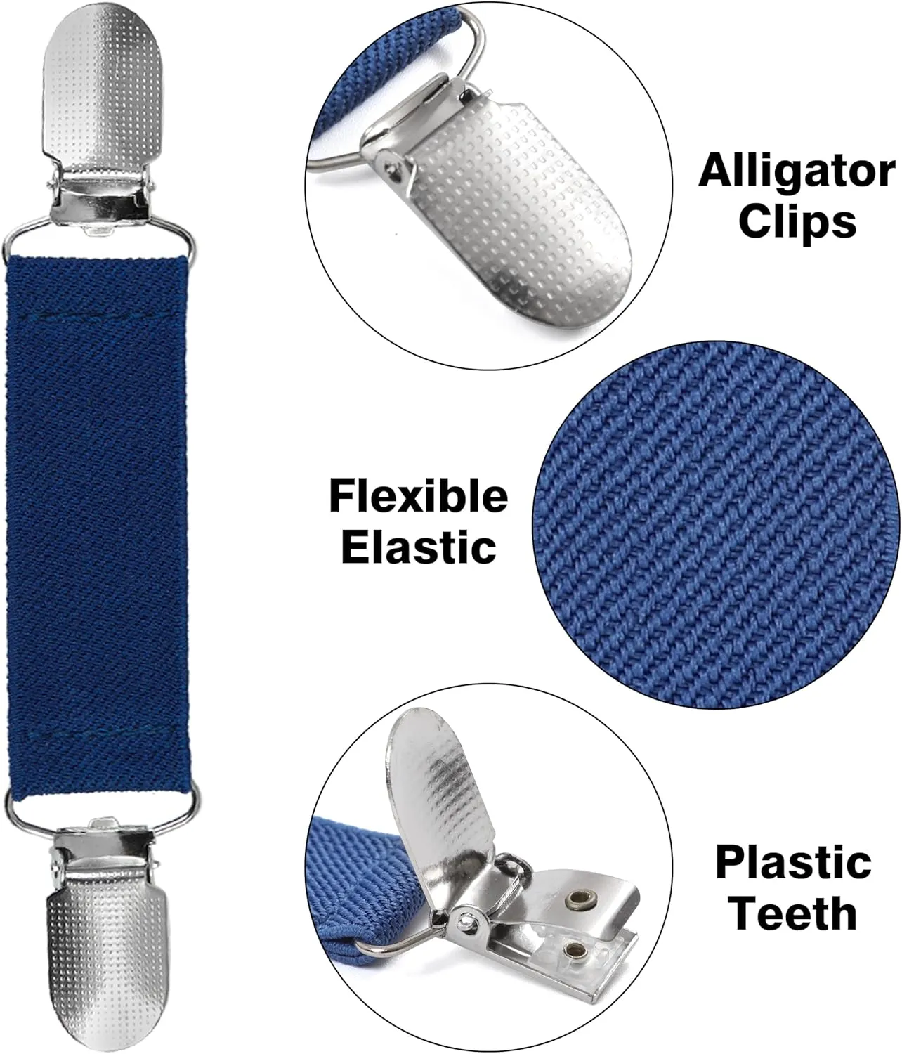 Ruisita 12 Pieces Summer Fashion Dress Clips Stainless Steel Elastic Short-Sleeve Shirts Clip Garments Glove Clips