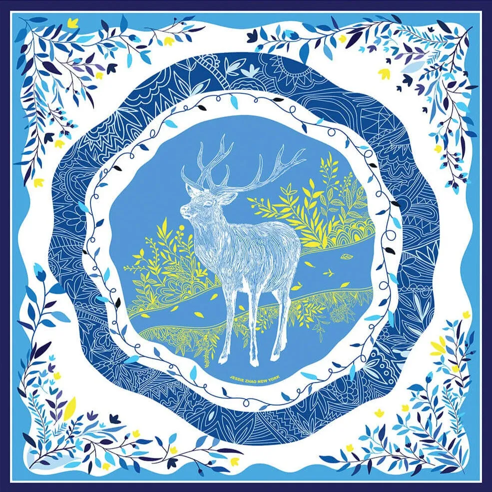 Silk Scarf of Blue Jungle
