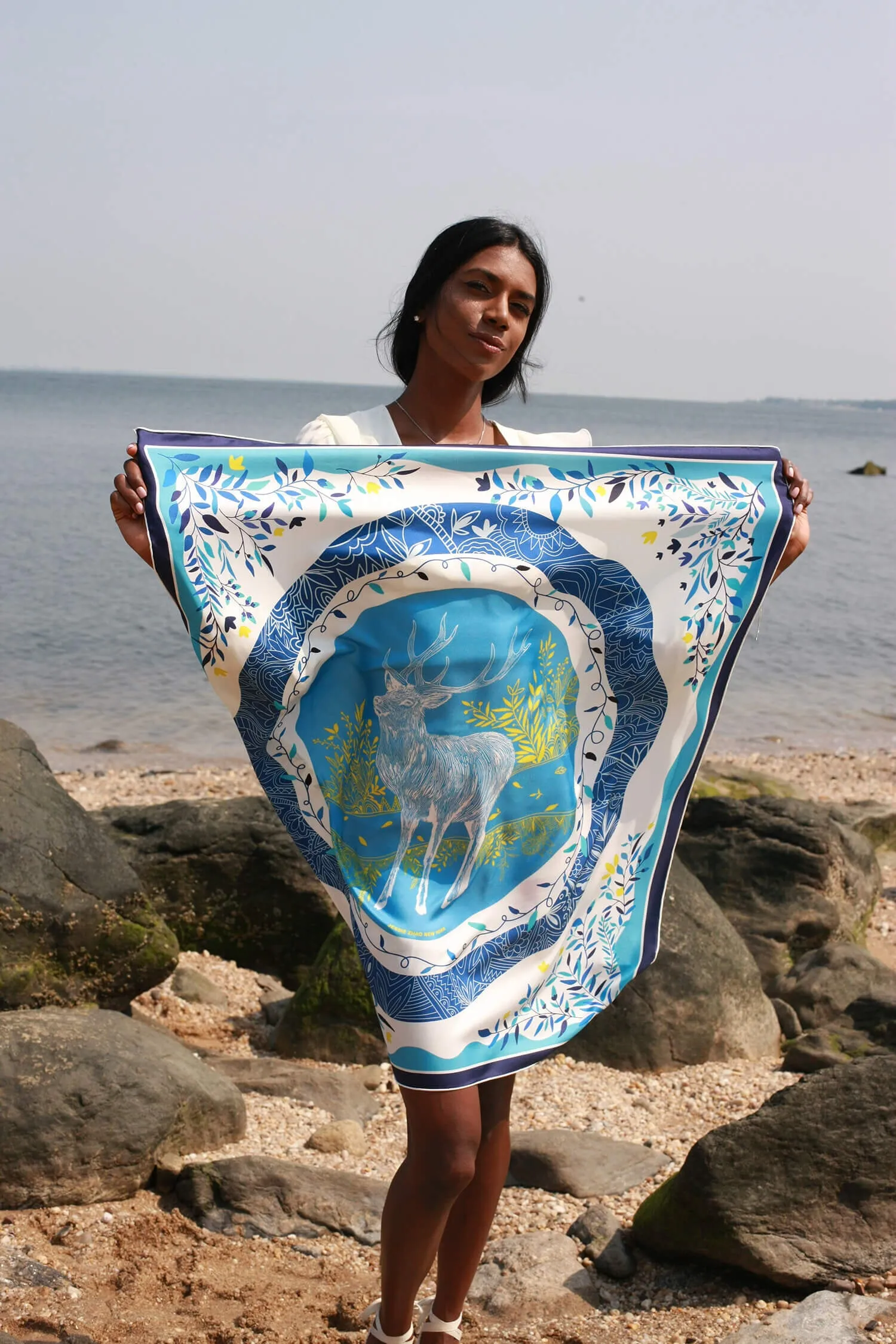 Silk Scarf of Blue Jungle
