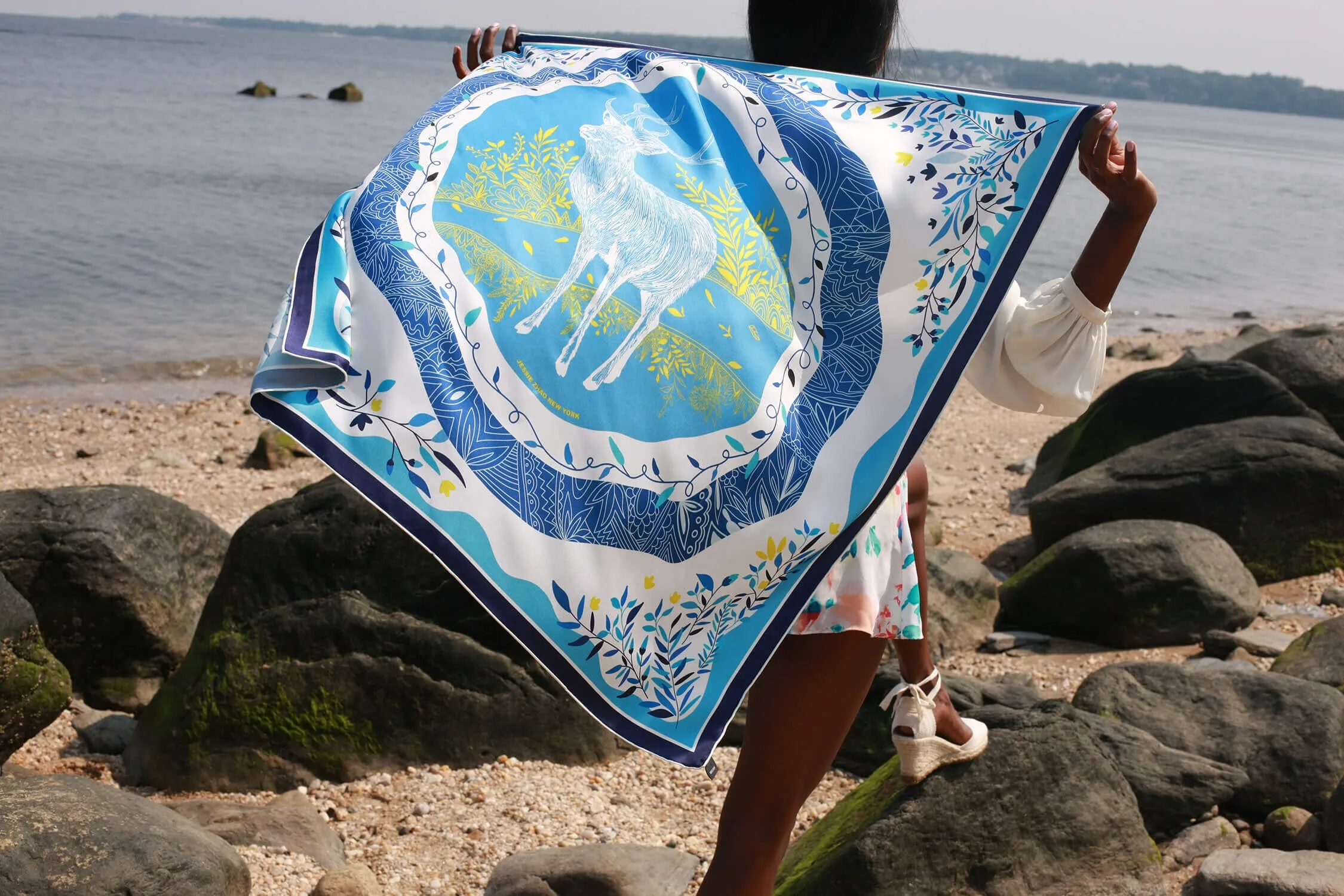 Silk Scarf of Blue Jungle