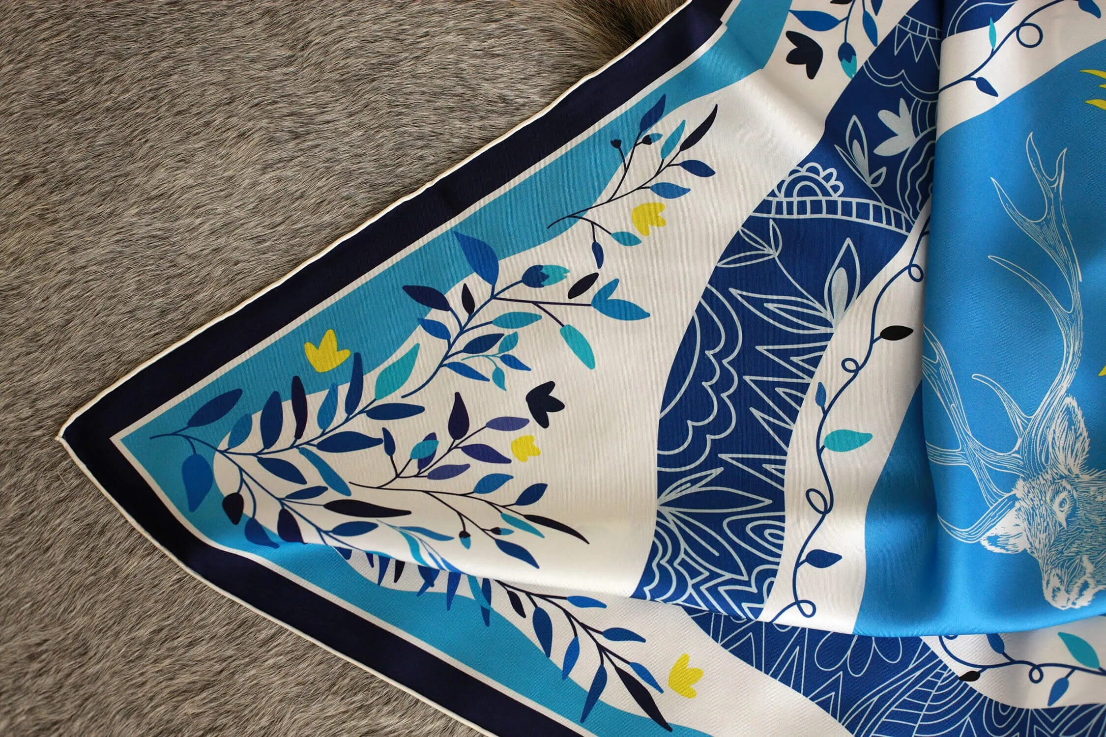 Silk Scarf of Blue Jungle
