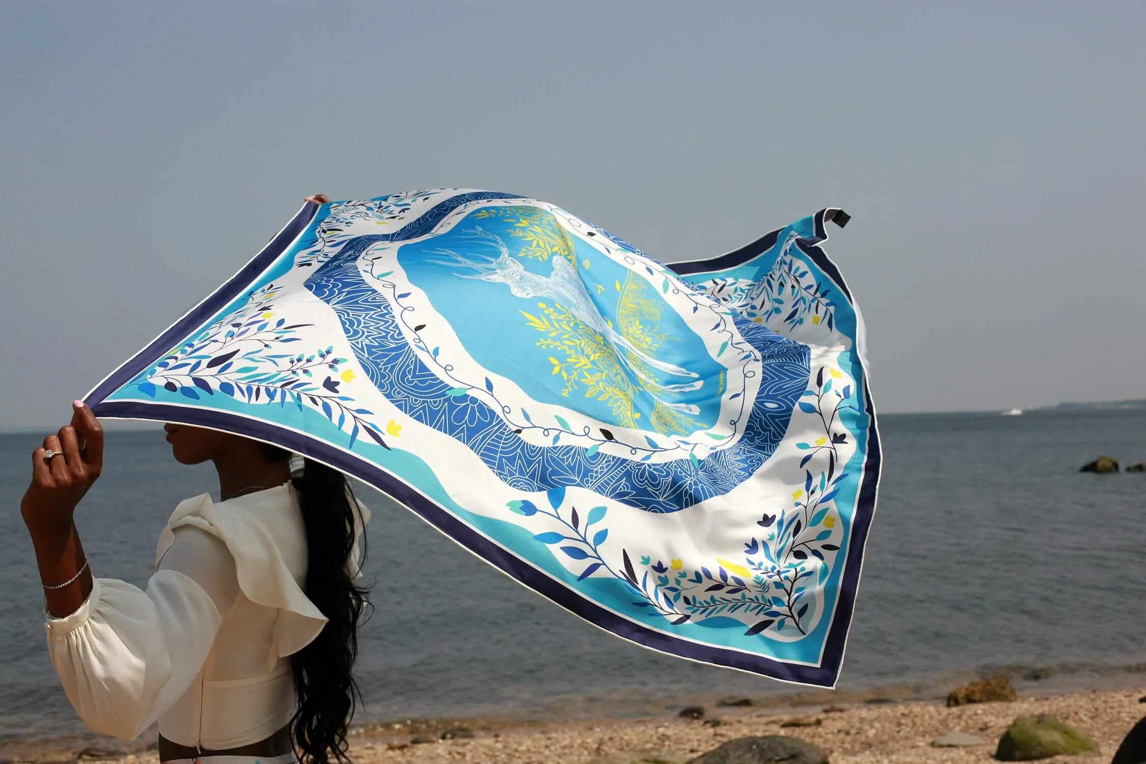 Silk Scarf of Blue Jungle